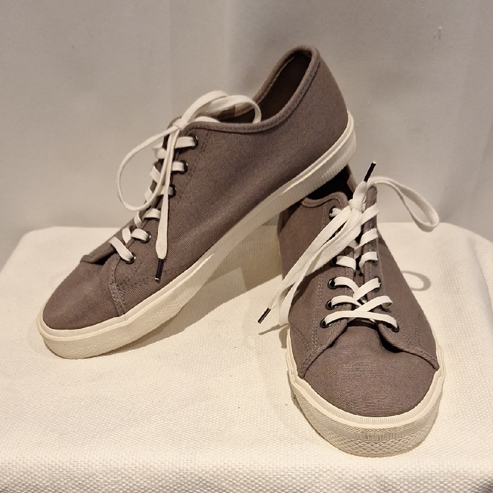 All Saints Theo Gray Canvas Sneakers Size 11